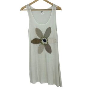 Lost Petal Linens boutique farmhouse off white flower petal dress, M